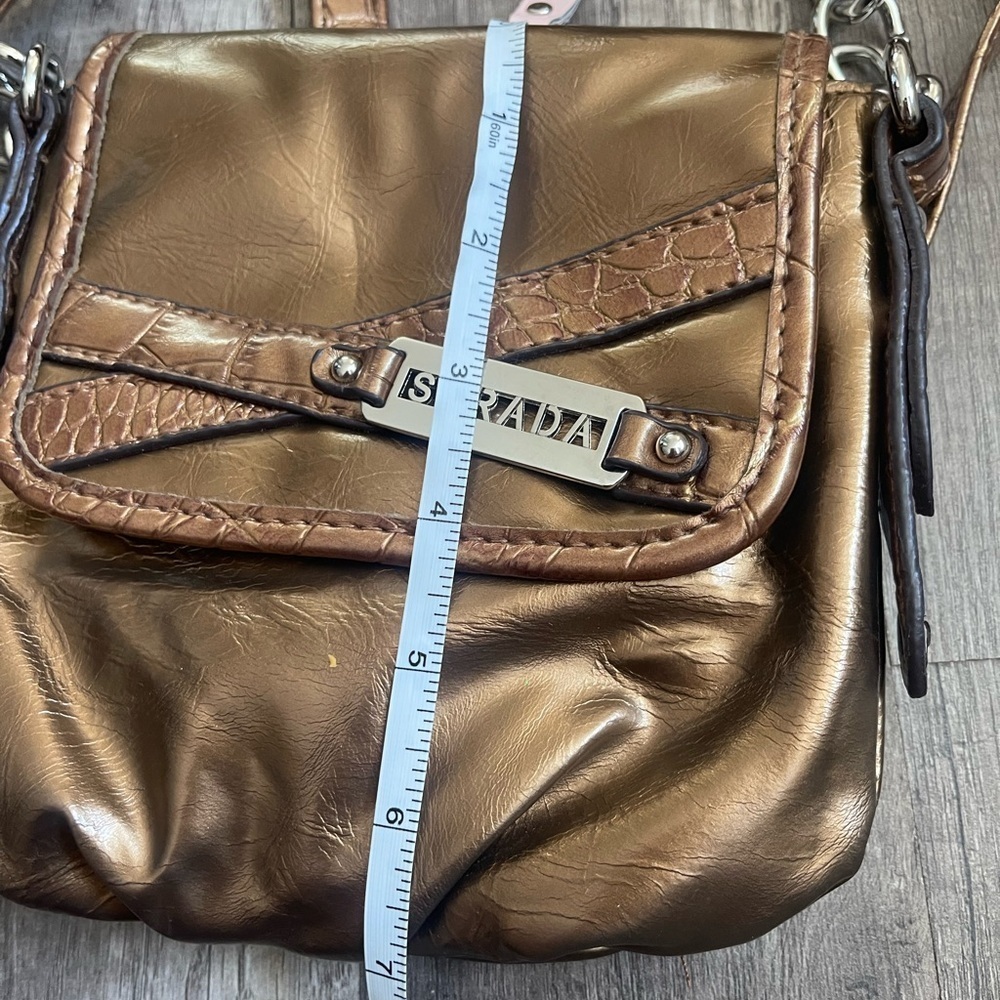 STRADA Italy gold metallic bronze crossbody bag resort boho western whimsical - Picture 9 of 9